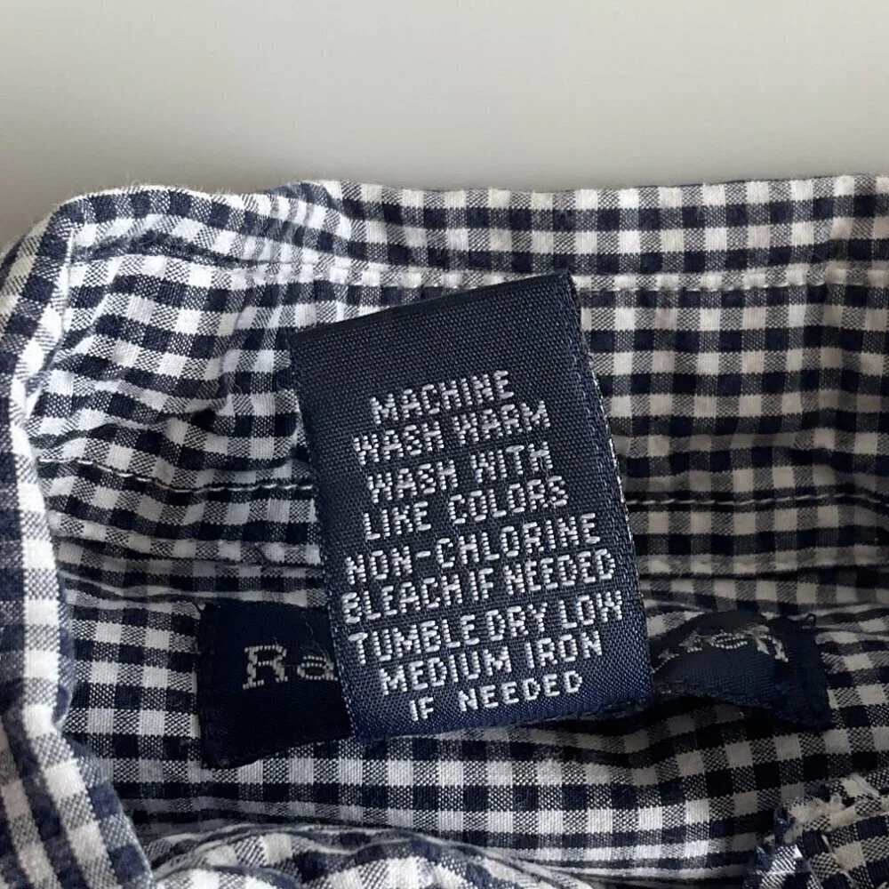 RALPH LAUREN CHECKED BUTTON DOWN SHIRT LIKE NEW